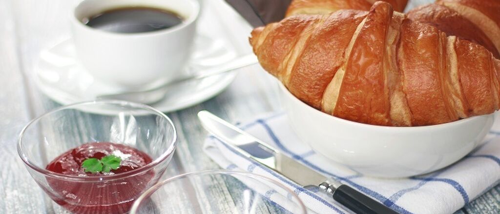 Coffee morning breakfast croissant