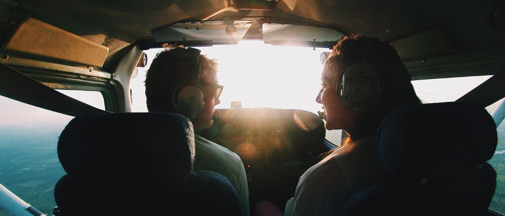 Piloten im Cockpit Flugzeug